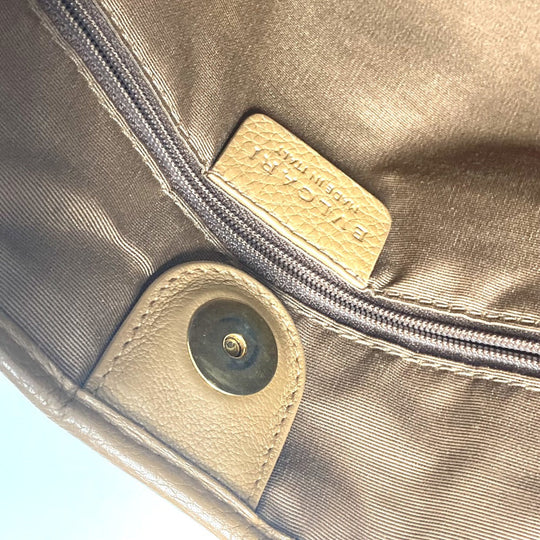 BVLGARI Tote Bag 801904 Leather / canvas beige Maxi logo Logo mania Women Used Authentic