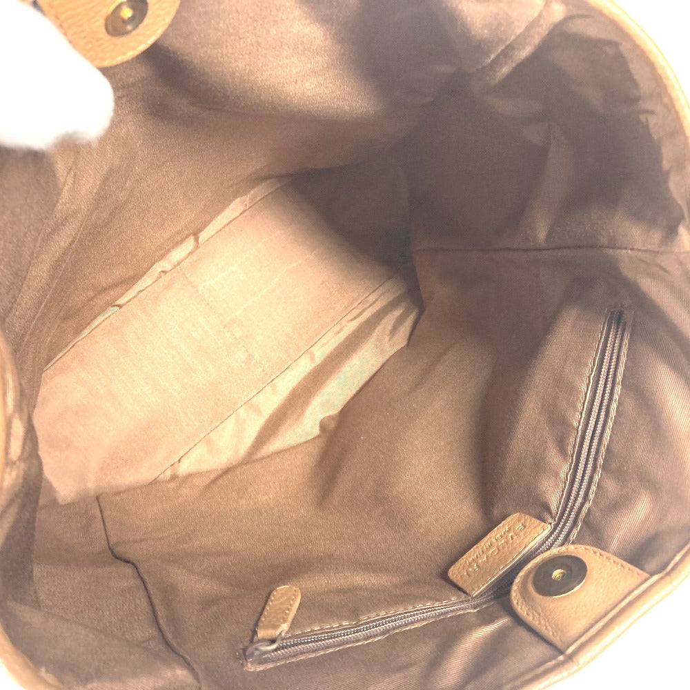 BVLGARI Tote Bag 801904 Leather / canvas beige Maxi logo Logo mania Women Used Authentic