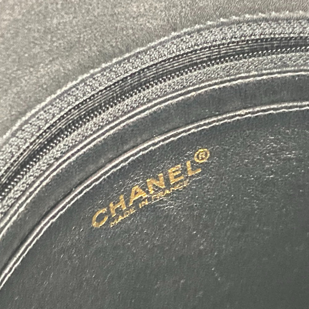 CHANEL Shoulder Bag Calf leather black Wild stitch logo matelass quilting Women Used Authentic