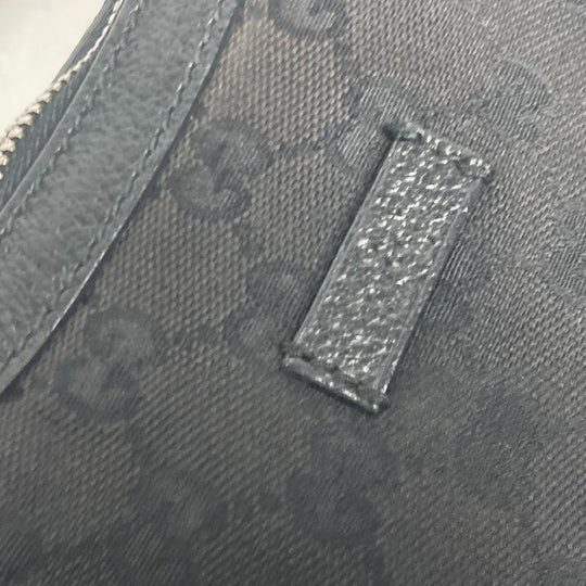 GUCCI Shoulder Bag 122790 GG canvas / leather black GG mens Used Authentic