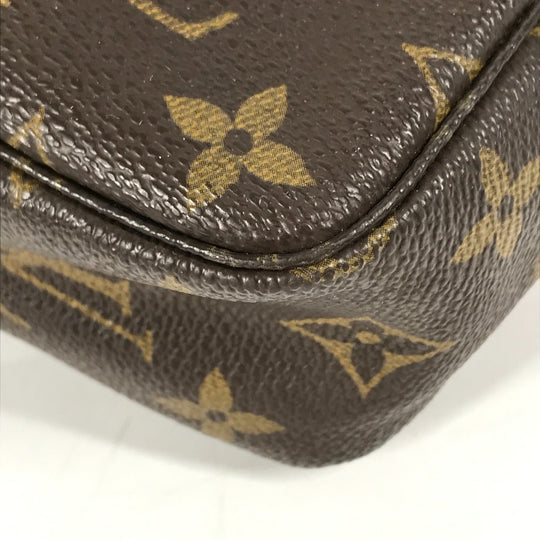 LOUIS VUITTON Cosmetics Pouch M47524 Monogram canvas Brown Monogram Truth Cracking T 23 Women Used Authentic