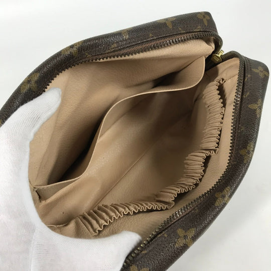 LOUIS VUITTON Cosmetics Pouch M47524 Monogram canvas Brown Monogram Truth Cracking T 23 Women Used Authentic