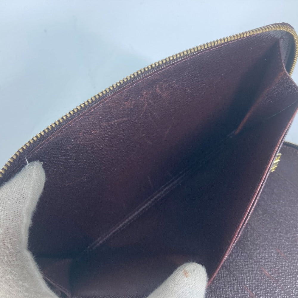 LOUIS VUITTON Long Wallet Purse M30656 Taiga Leather wine-red Taiga Organizer Atoll mens Used Authentic
