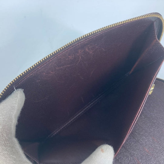 LOUIS VUITTON Long Wallet Purse M30656 Taiga Leather wine-red Taiga Organizer Atoll mens Used Authentic
