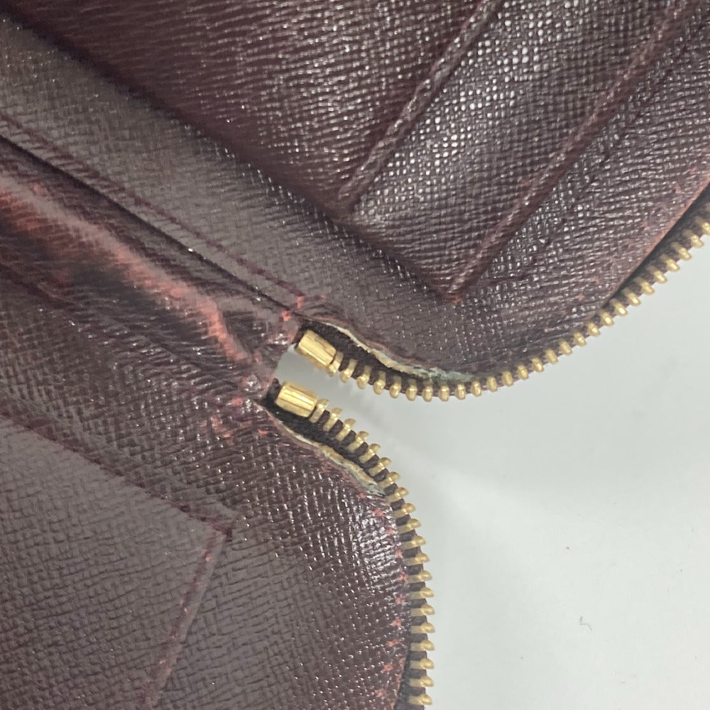 LOUIS VUITTON Long Wallet Purse M30656 Taiga Leather wine-red Taiga Organizer Atoll mens Used Authentic