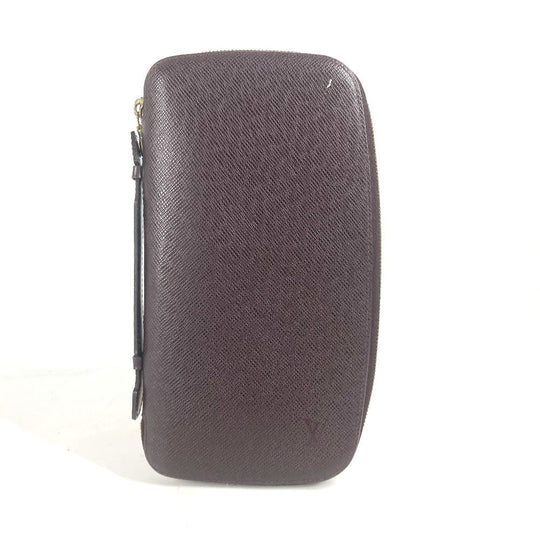 LOUIS VUITTON Long Wallet Purse M30656 Taiga Leather wine-red Taiga Organizer Atoll mens Used Authentic