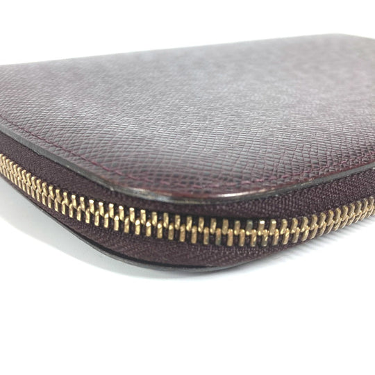 LOUIS VUITTON Long Wallet Purse M30656 Taiga Leather wine-red Taiga Organizer Atoll mens Used Authentic