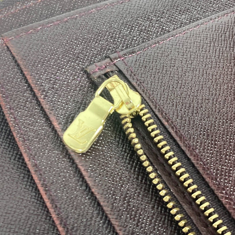 LOUIS VUITTON Long Wallet Purse M30656 Taiga Leather wine-red Taiga Organizer Atoll mens Used Authentic