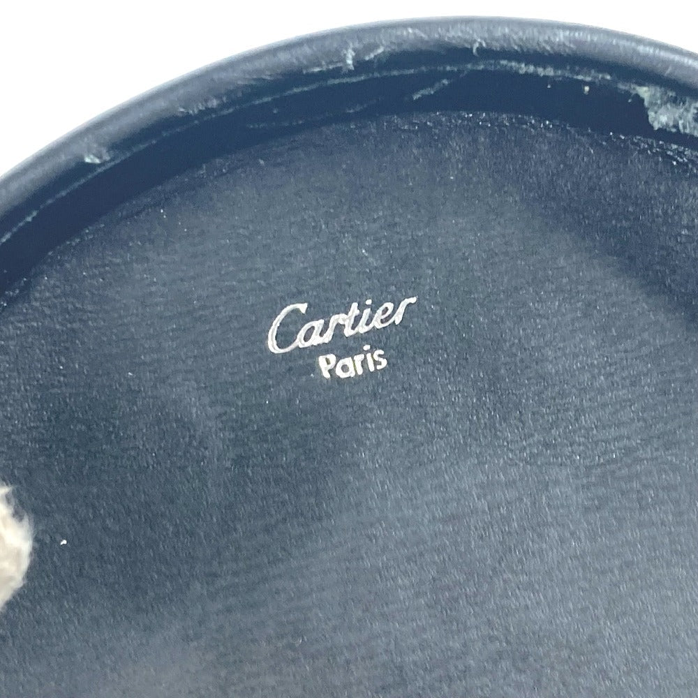 CARTIER Coin case leather black Must Line logo mens Used Authentic