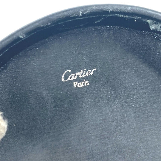CARTIER Coin case leather black Must Line logo mens Used Authentic