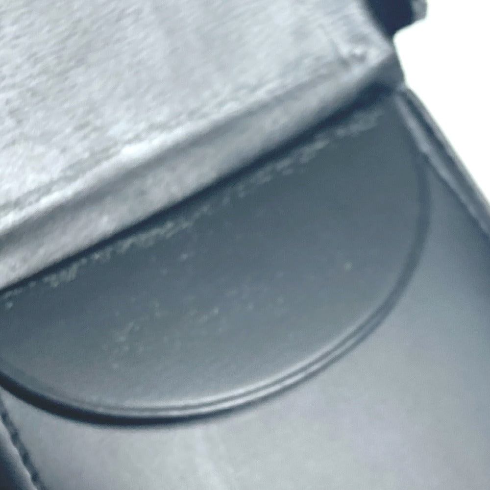 CARTIER Coin case leather black Must Line logo mens Used Authentic