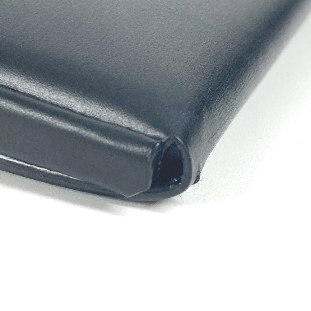 CARTIER Coin case leather black Must Line logo mens Used Authentic