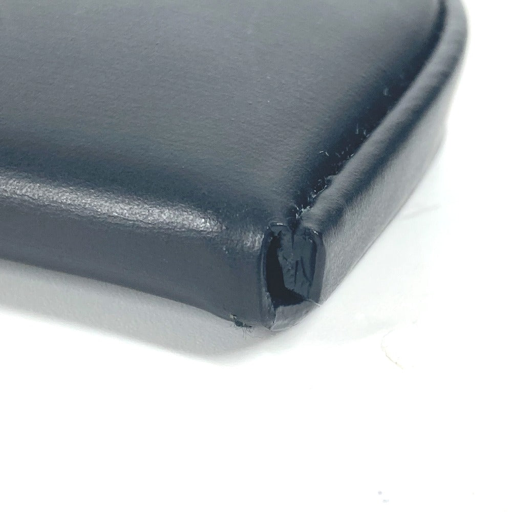 CARTIER Coin case leather black Must Line logo mens Used Authentic