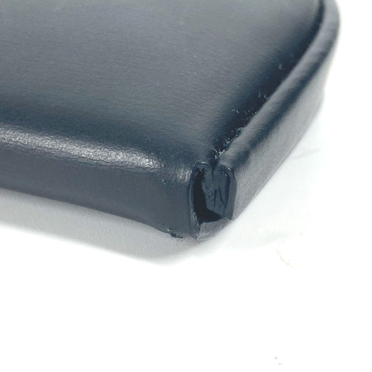 CARTIER Coin case leather black Must Line logo mens Used Authentic