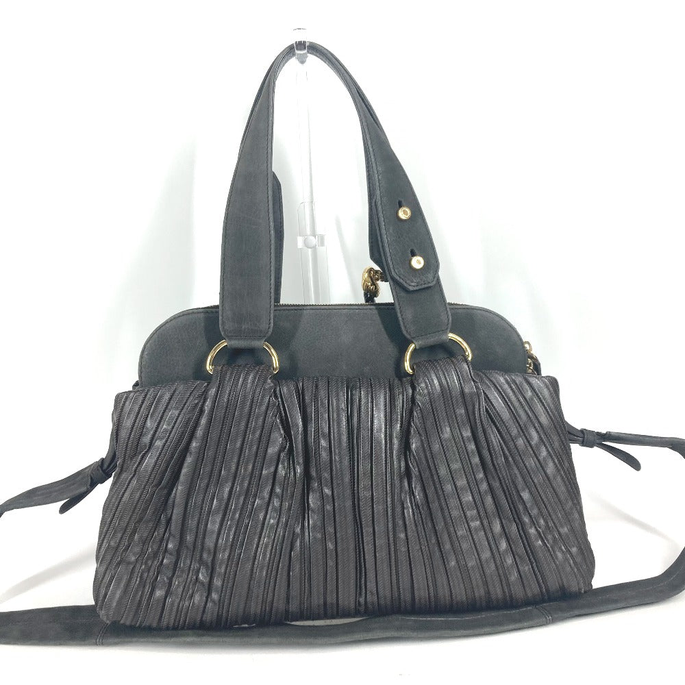 BVLGARI Shoulder Bag leather Dark brown type Leoni Women Used Authentic