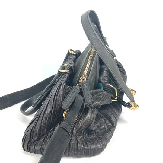 BVLGARI Shoulder Bag leather Dark brown type Leoni Women Used Authentic