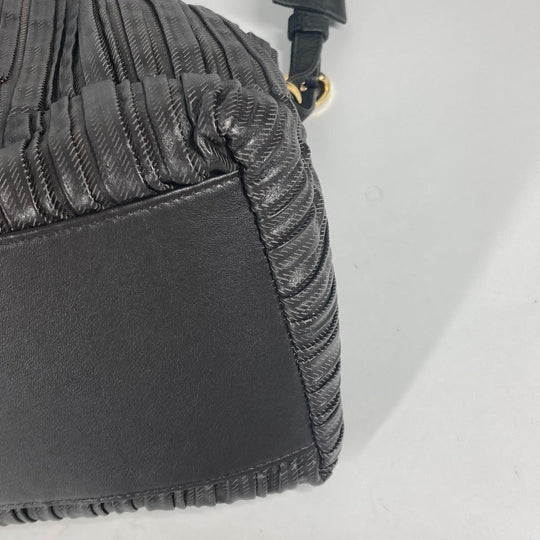 BVLGARI Shoulder Bag leather Dark brown type Leoni Women Used Authentic