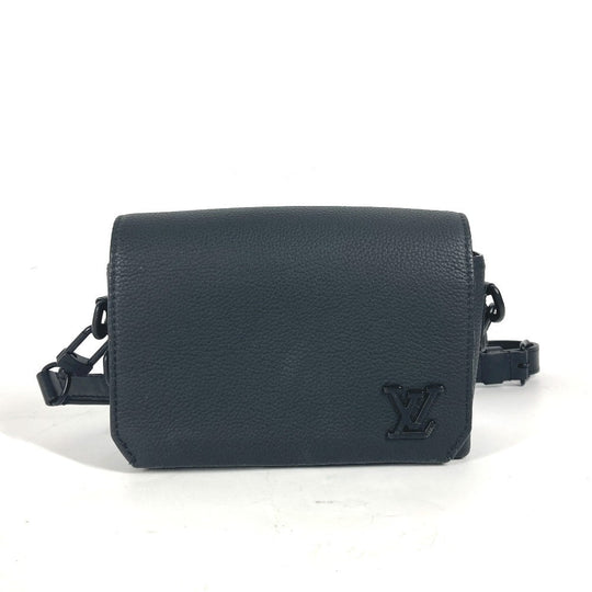 LOUIS VUITTON Shoulder Bag M82085 Cowhide leather black LV Aerogram Fastline Wearable Wallet mens Used Authentic