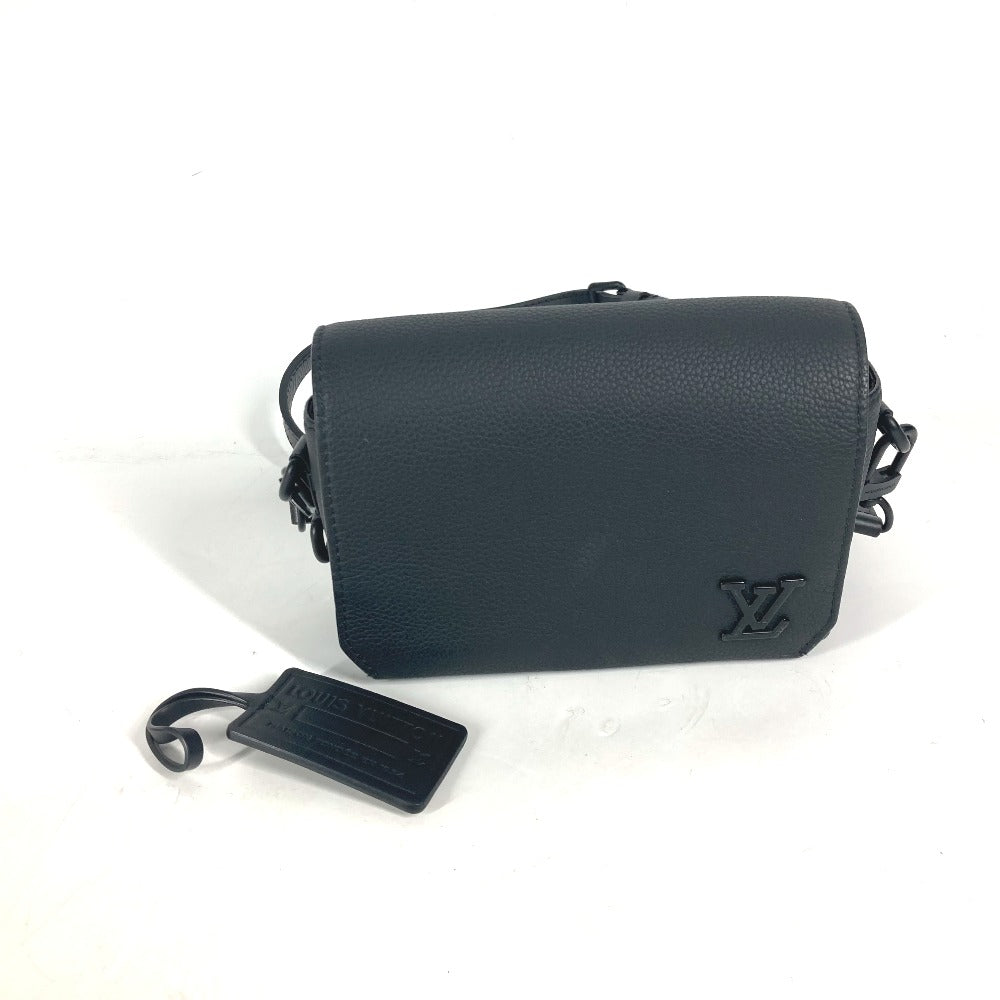 LOUIS VUITTON Shoulder Bag M82085 Cowhide leather black LV Aerogram Fastline Wearable Wallet mens Used Authentic