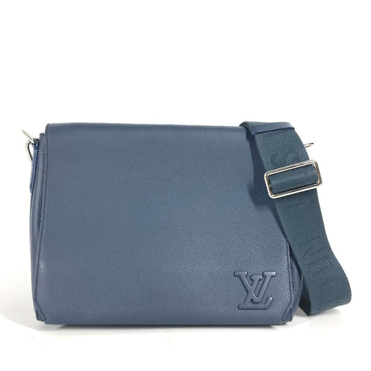 LOUIS VUITTON Shoulder Bag M21363 Cowhide leather Navy LV Aerogram takeoff messenger mens Used Authentic