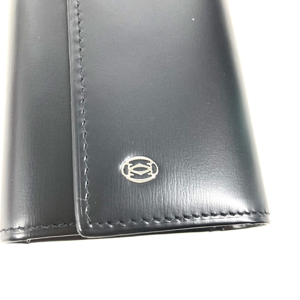 CARTIER Key case Key holder  leather black Pasha 6 rows Women Used Authentic