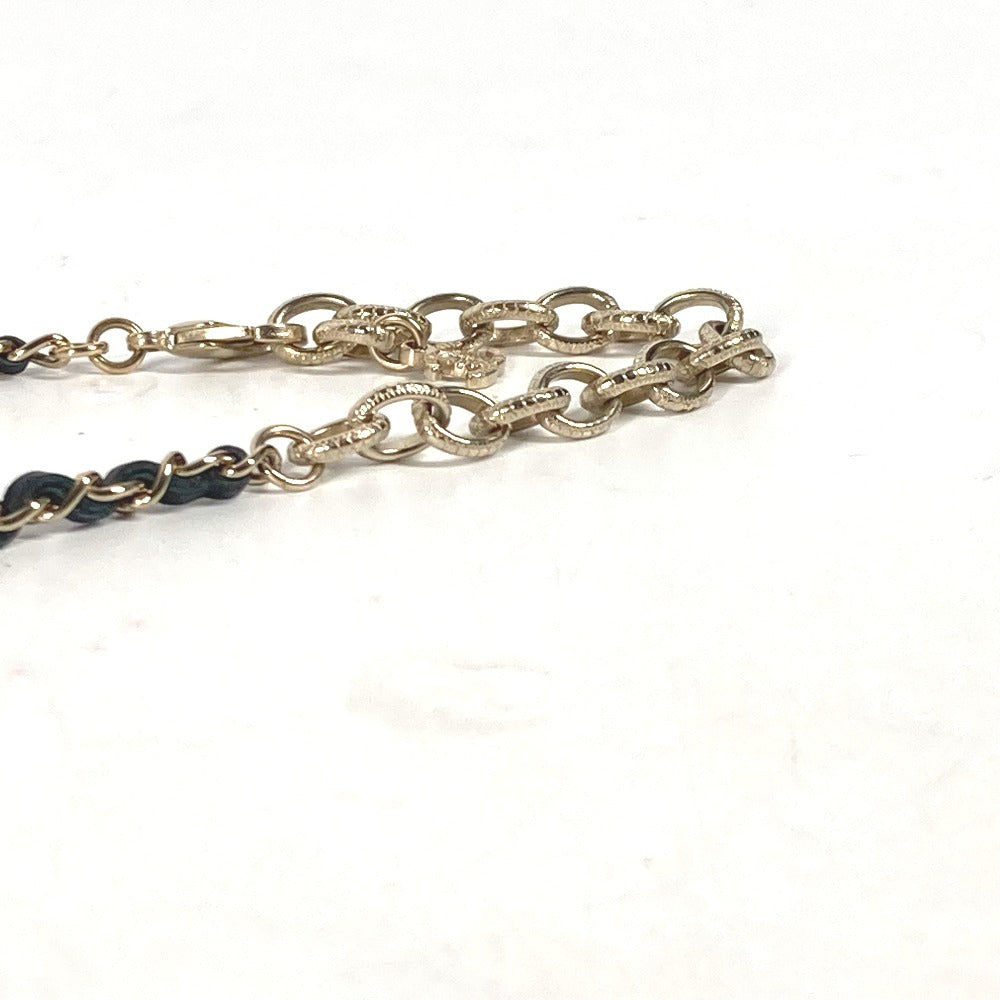 CHANEL Necklace AB9152 metal black A22 CC COCO Mark Rhinestone Choker Women Used Authentic