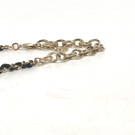 CHANEL Necklace AB9152 metal black A22 CC COCO Mark Rhinestone Choker Women Used Authentic