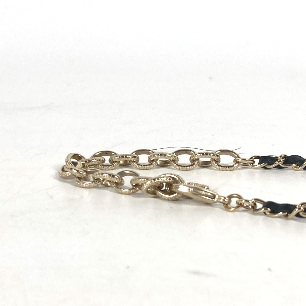 CHANEL Necklace AB9152 metal black A22 CC COCO Mark Rhinestone Choker Women Used Authentic