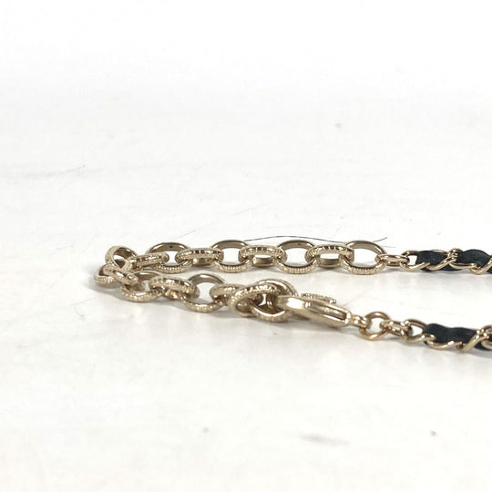 CHANEL Necklace AB9152 metal black A22 CC COCO Mark Rhinestone Choker Women Used Authentic
