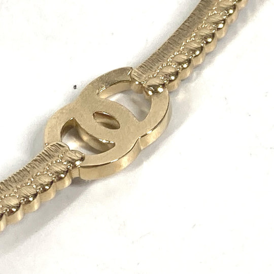 CHANEL Necklace AB9152 metal black A22 CC COCO Mark Rhinestone Choker Women Used Authentic