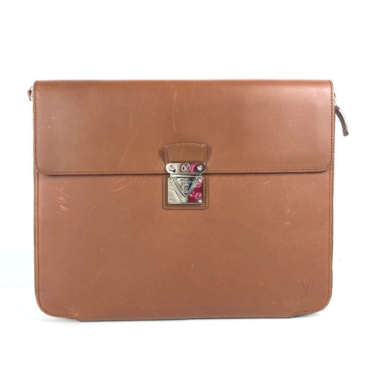 LOUIS VUITTON Clutch bag M56278 Nomad leather Brown Nomad Honore mens Used Authentic