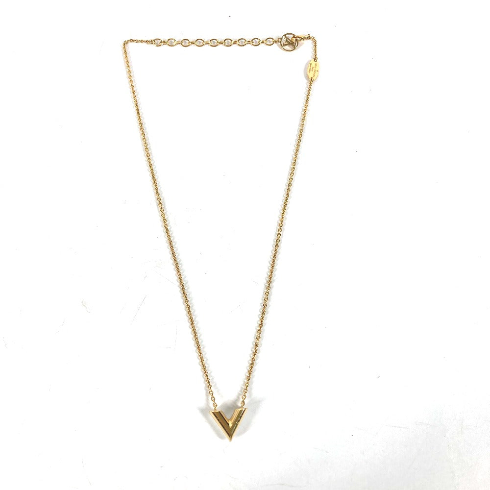 LOUIS VUITTON Necklace M69618 metal gold Chain Essential V Pearl Women Used Authentic