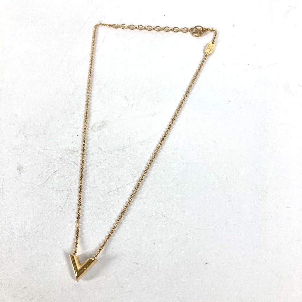 LOUIS VUITTON Necklace M69618 metal gold Chain Essential V Pearl Women Used Authentic