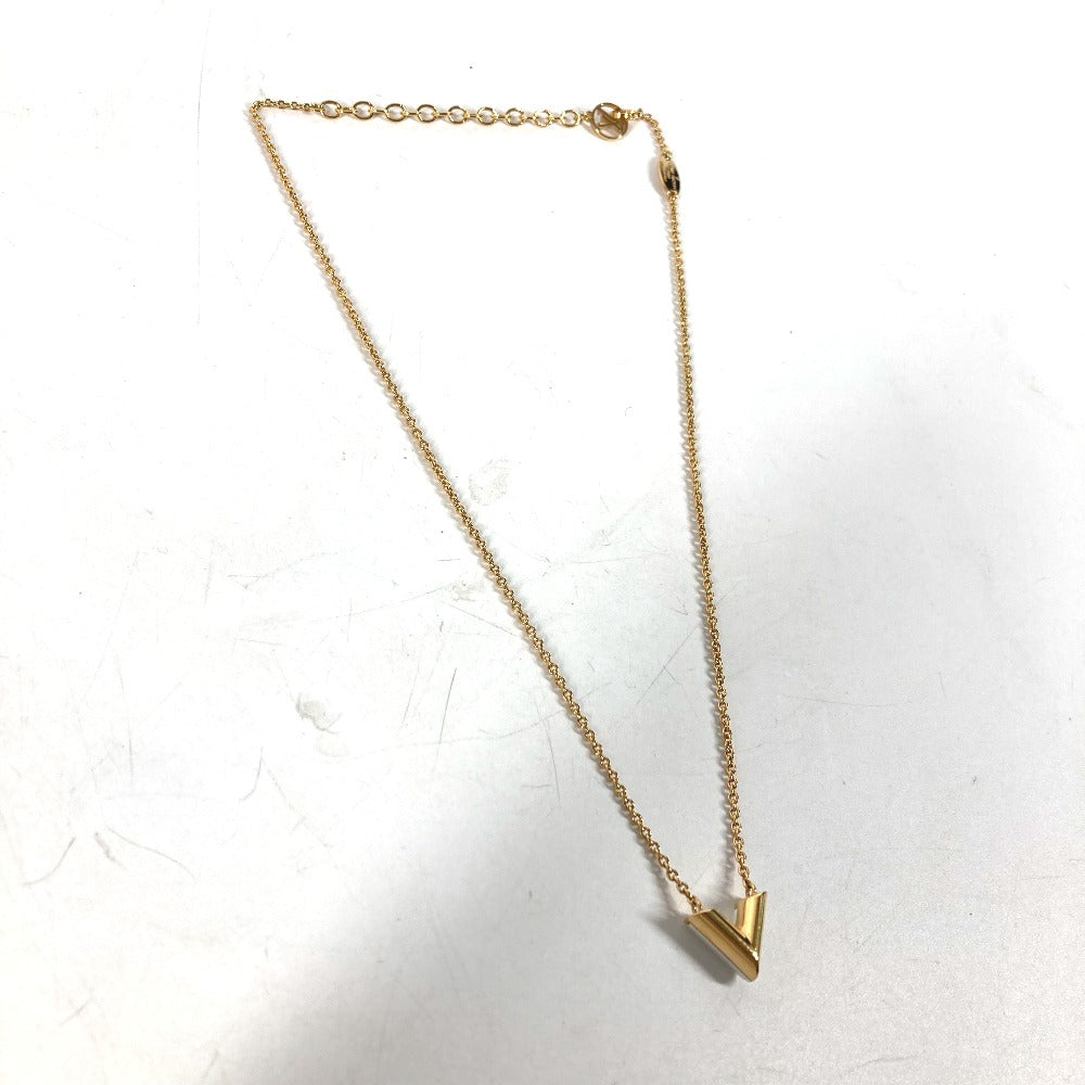 LOUIS VUITTON Necklace M69618 metal gold Chain Essential V Pearl Women Used Authentic
