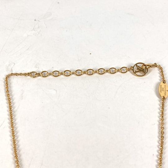 LOUIS VUITTON Necklace M69618 metal gold Chain Essential V Pearl Women Used Authentic