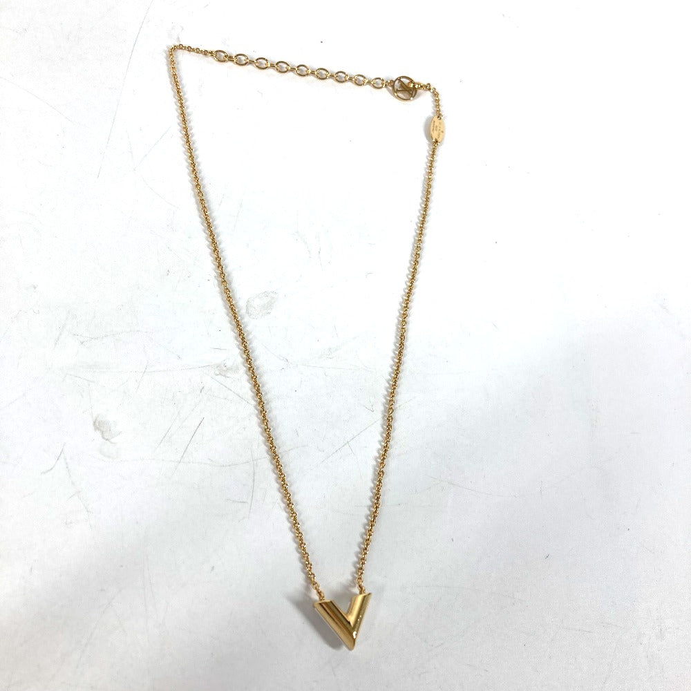 LOUIS VUITTON Necklace M69618 metal gold Chain Essential V Pearl Women Used Authentic