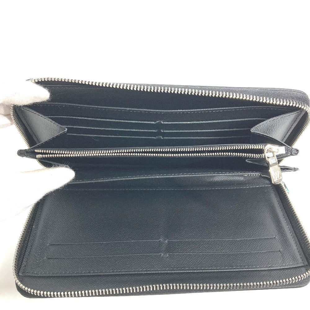 LOUIS VUITTON Long Wallet Purse M30056 Taiga Leather black Taiga Zippy Organizer NM mens Used Authentic