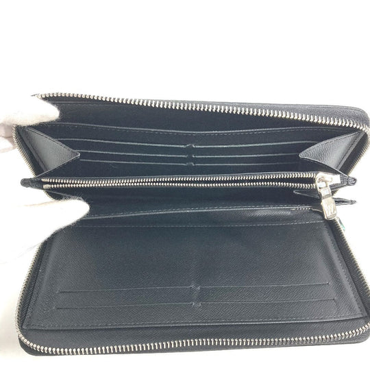 LOUIS VUITTON Long Wallet Purse M30056 Taiga Leather black Taiga Zippy Organizer NM mens Used Authentic