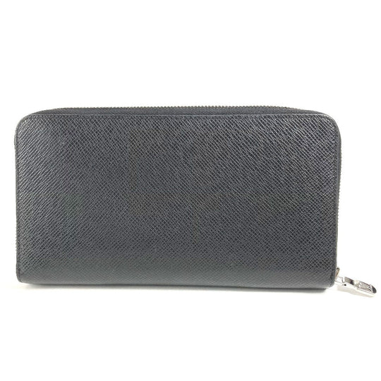 LOUIS VUITTON Long Wallet Purse M30056 Taiga Leather black Taiga Zippy Organizer NM mens Used Authentic