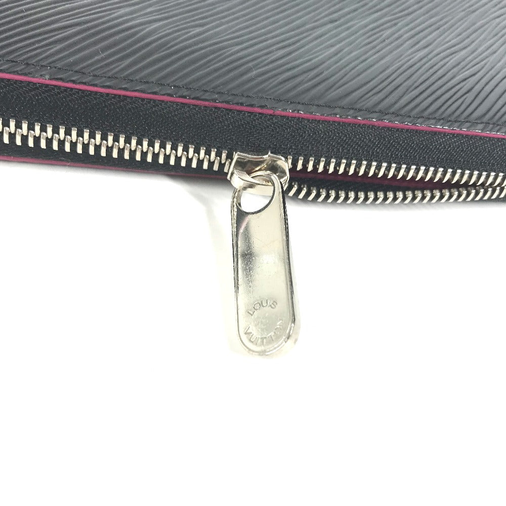 LOUIS VUITTON Long Wallet Purse M64838 Epi Leather black Epi Zippy wallet Women Used Authentic