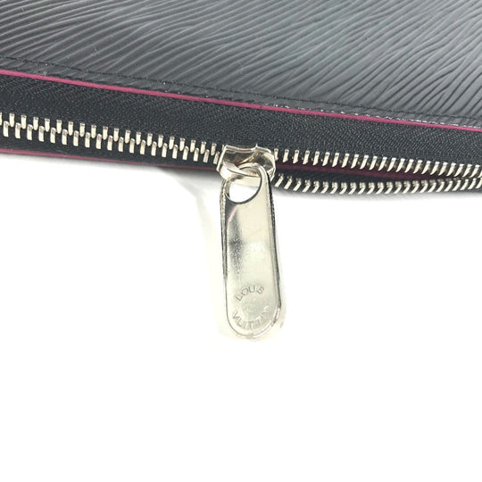 LOUIS VUITTON Long Wallet Purse M64838 Epi Leather black Epi Zippy wallet Women Used Authentic