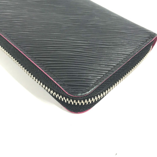 LOUIS VUITTON Long Wallet Purse M64838 Epi Leather black Epi Zippy wallet Women Used Authentic