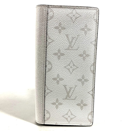 LOUIS VUITTON Long Wallet Purse M30298 Taiga Leather, Monogram Canvas white Taigalama Portefeuille Braza mens Used Authentic