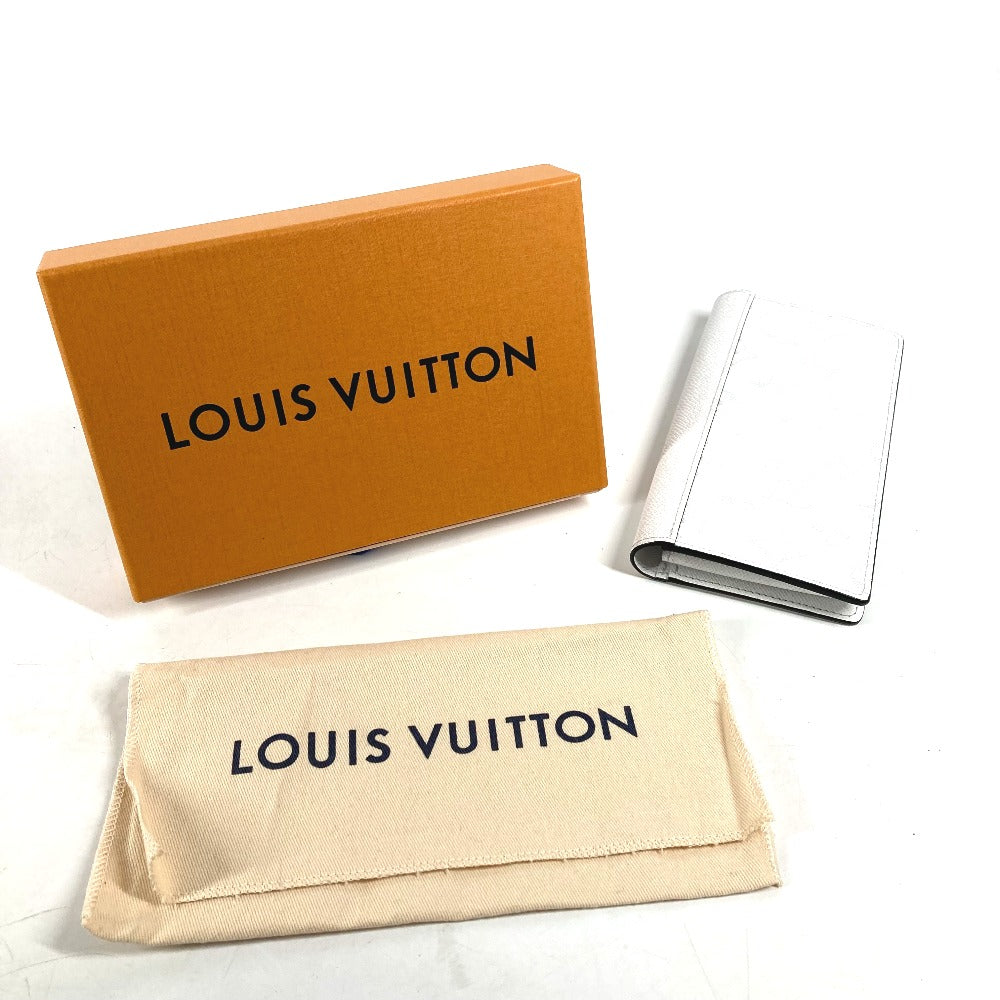 LOUIS VUITTON Long Wallet Purse M30298 Taiga Leather, Monogram Canvas white Taigalama Portefeuille Braza mens Used Authentic