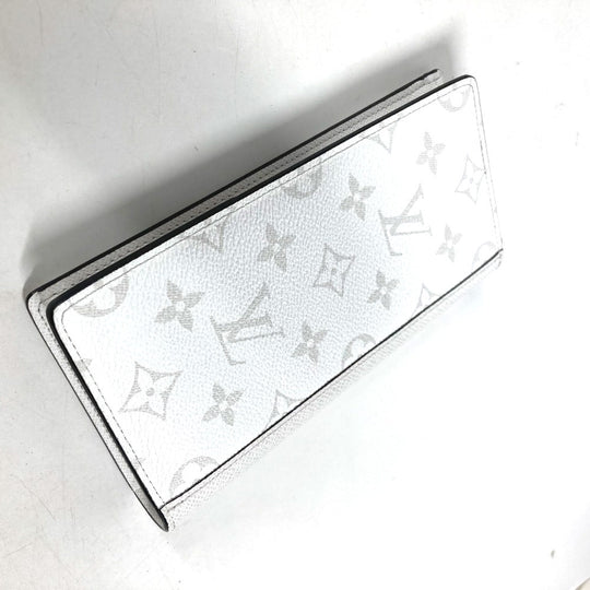 LOUIS VUITTON Long Wallet Purse M30298 Taiga Leather, Monogram Canvas white Taigalama Portefeuille Braza mens Used Authentic