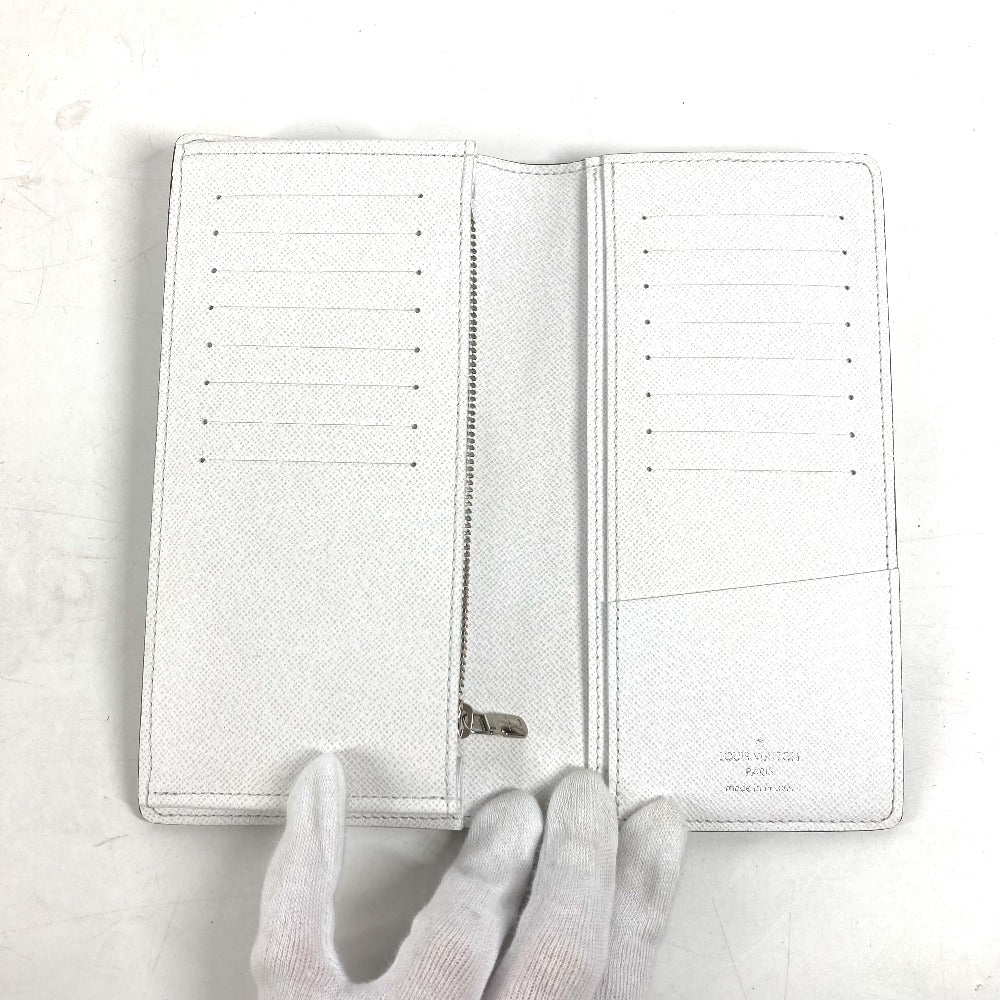 LOUIS VUITTON Long Wallet Purse M30298 Taiga Leather, Monogram Canvas white Taigalama Portefeuille Braza mens Used Authentic