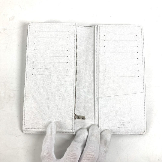 LOUIS VUITTON Long Wallet Purse M30298 Taiga Leather, Monogram Canvas white Taigalama Portefeuille Braza mens Used Authentic