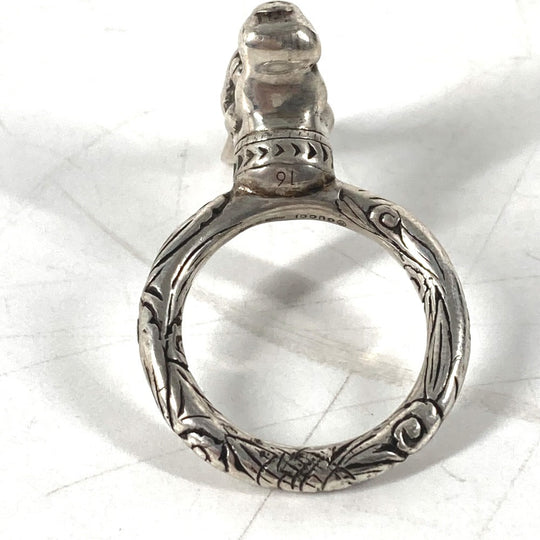 GUCCI Ring SV925 Silver Rabbit Anger Forest Rabbit Head mens 16 Used Authentic