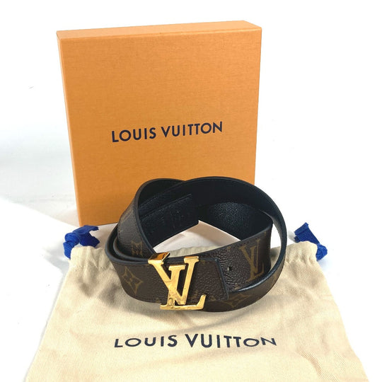 LOUIS VUITTON belt M9453W Monogram canvas Brown Monogram Suntulle LV Initial Women 80 Used Authentic