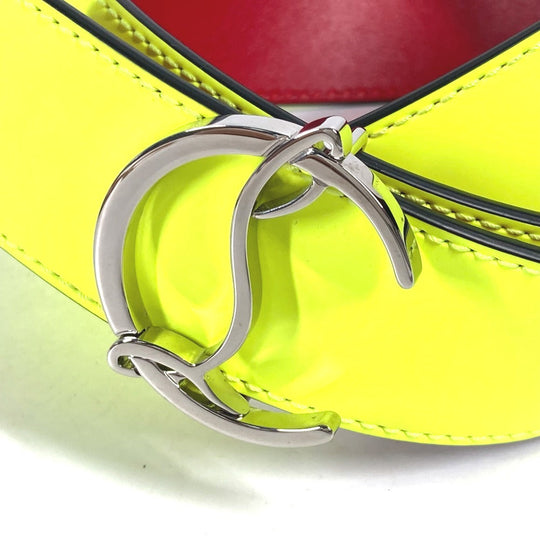 Christian Louboutin belt 1205285 leather yellow CL logo mens 85 Used Authentic
